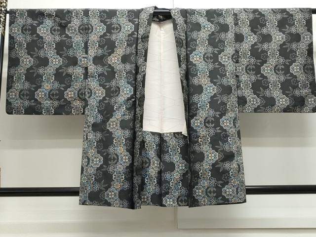平和屋着物●本場村山大島紬　アンサンブル　花繋ぎ　正絹　逸品　CAAS9205th