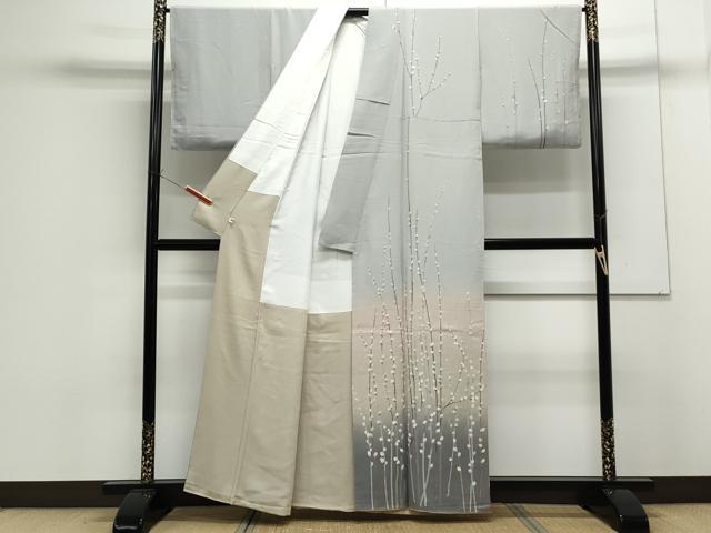 平和屋着物●訪問着　友禅　作家物　枝蕾　暈し染め　正絹　逸品　未使用　CAAS9207th