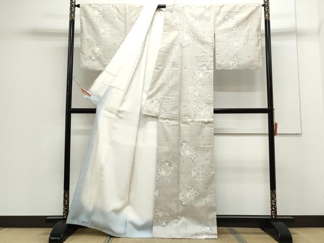 平和屋着物●本場大島紬 白大島 9マルキ 花車文 川村村中作 証紙付き 正絹 逸品 CAAS9219th