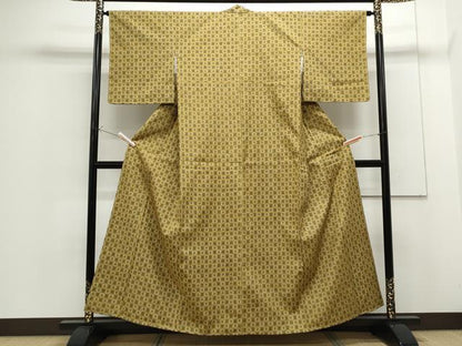 平和屋着物●本場琉球紬　草木染　吉祥文　大城織物謹製　証紙付き　正絹　逸品　未使用　CAAS9234th