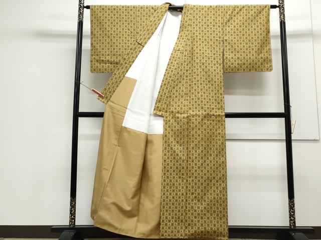 平和屋着物●本場琉球紬　草木染　吉祥文　大城織物謹製　証紙付き　正絹　逸品　未使用　CAAS9234th