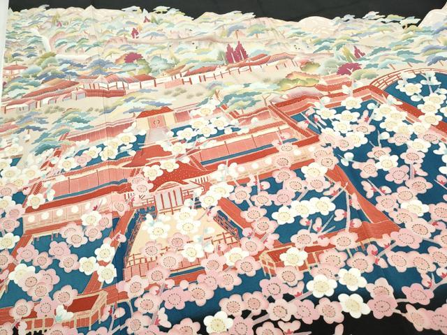 平和屋着物●豪華黒留袖 友禅 作家物 遠山風景文 正絹 逸品 CAAS9235th
