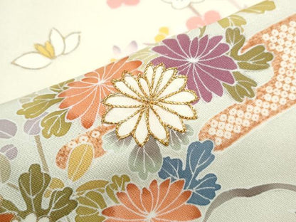 平和屋着物●創業460年・千總　訪問着　駒刺繍　エ霞草花文　暈し染め　金彩　伊勢丹扱い　正絹　逸品　CAAS9237th