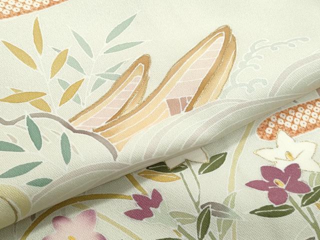 平和屋着物●創業460年・千總　訪問着　駒刺繍　エ霞草花文　暈し染め　金彩　伊勢丹扱い　正絹　逸品　CAAS9237th