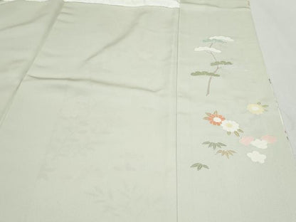 平和屋着物●創業460年・千總　訪問着　駒刺繍　エ霞草花文　暈し染め　金彩　伊勢丹扱い　正絹　逸品　CAAS9237th
