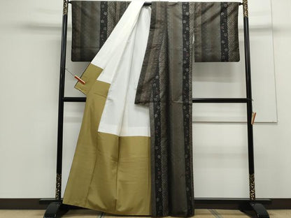 平和屋着物●本場大島紬 9マルキ 泥染め 花間道 正絹 逸品 CAAS9255th