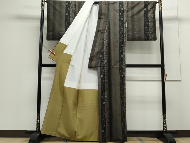 平和屋着物●本場大島紬 9マルキ 泥染め 花間道 正絹 逸品 CAAS9255th