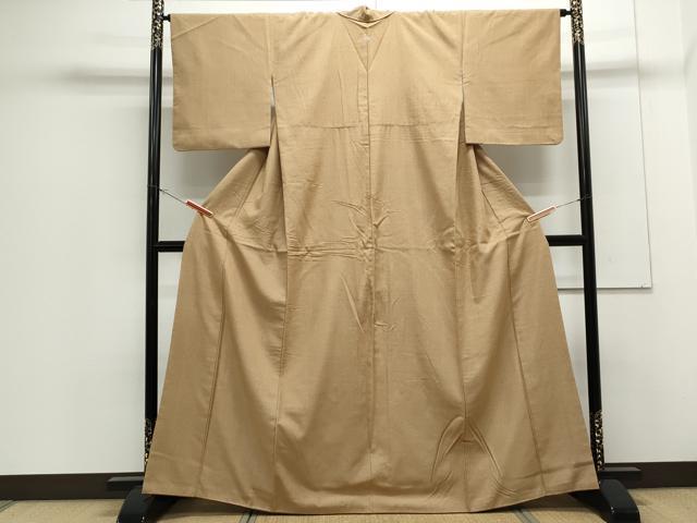 平和屋着物●結城紬 色無地 白茶色 正絹 逸品 CAAS9257th