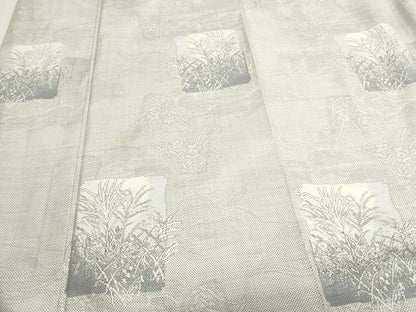 平和屋着物●本場大島紬　白大島　9マルキ　色紙草花文　正絹　逸品　CAAS9258th