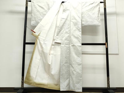 平和屋着物●本場大島紬 白大島 吉祥文 正絹 逸品 CAAS9274th