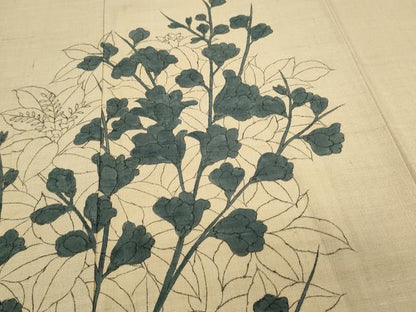 平和屋着物●訪問着 紬地 手描き 草花文 正絹 逸品 CAAS9277th