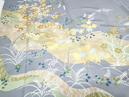 平和屋着物●創業460年・千總　豪華色留袖　駒刺繍　流水枝花文　金彩　松坂屋扱い　正絹　逸品　CAAS9287th