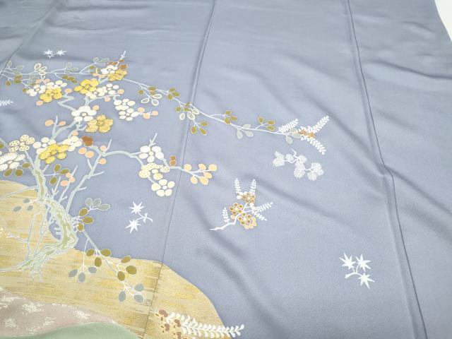 平和屋着物●創業460年・千總　豪華色留袖　駒刺繍　流水枝花文　金彩　松坂屋扱い　正絹　逸品　CAAS9287th