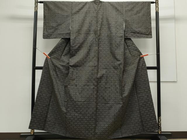 平和屋着物●本場大島紬　龍郷絣　秋名バラ　正絹　逸品　CAAS9289th