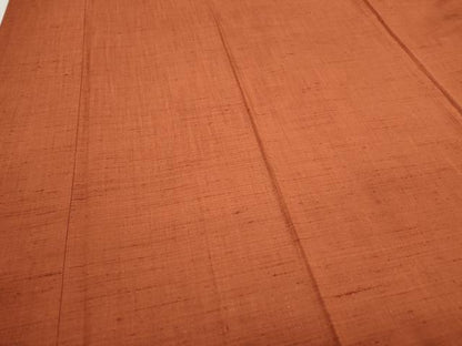 平和屋着物●上質な紬 色無地 赤丹色 正絹 逸品 CAAS9304th