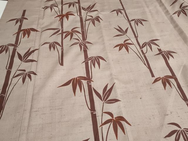 平和屋着物●中国三大刺繍　相良刺繍　訪問着　生つむぎ　笹竹文　反端付き　正絹　逸品　CAAS9312th