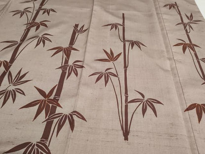 平和屋着物●中国三大刺繍　相良刺繍　訪問着　生つむぎ　笹竹文　反端付き　正絹　逸品　CAAS9312th