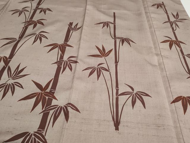 平和屋着物●中国三大刺繍　相良刺繍　訪問着　生つむぎ　笹竹文　反端付き　正絹　逸品　CAAS9312th
