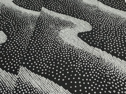平和屋着物●訪問着　駒刺繍　絞り　糸巻き花文　黒地　金糸　正絹　逸品　CAAS9314th