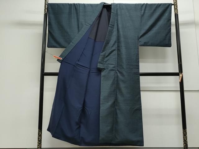 平和屋着物●男性　紬　アンサンブル　100亀甲　正絹　逸品　CAAS9324th