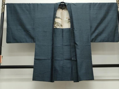 平和屋着物●男性　紬　アンサンブル　100亀甲　正絹　逸品　CAAS9324th