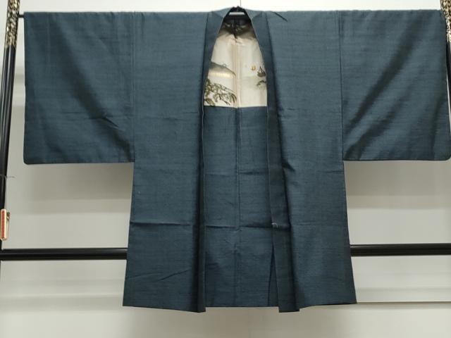 平和屋着物●男性　紬　アンサンブル　100亀甲　正絹　逸品　CAAS9324th
