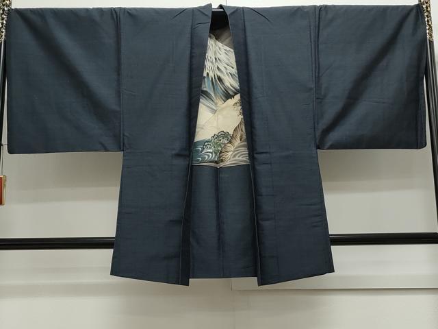 平和屋着物●男性　紬　アンサンブル　霞文　正絹　逸品　CAAS9331th