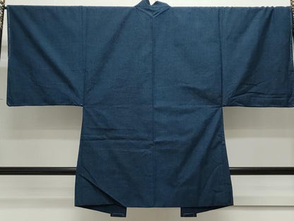 平和屋着物●男性　紬　アンサンブル　留紺色　正絹　逸品　未使用　CAAS9334th