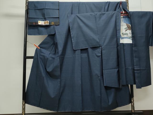 平和屋着物●男性　本場大島紬　アンサンブル　100亀甲　総詰め　証紙付き　キングサイズ　正絹　逸品　未使用　CAAS9335th