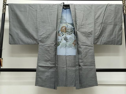 平和屋着物●男性　紬　アンサンブル　亀甲柄　正絹　逸品　CAAS9337th