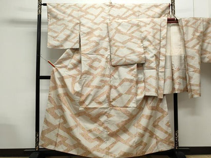 平和屋着物●本場大島紬 白大島 100亀甲 吉祥花文 ゑり善扱い 正絹 逸品 CAAS9344th