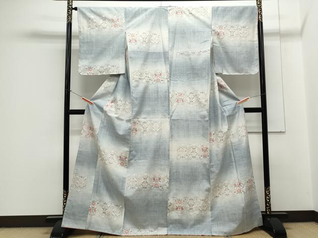 平和屋着物●上質な紬 横段吉祥文 正絹 逸品 CAAS9380th
