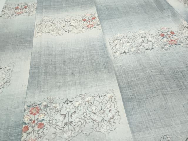 平和屋着物●上質な紬 横段吉祥文 正絹 逸品 CAAS9380th