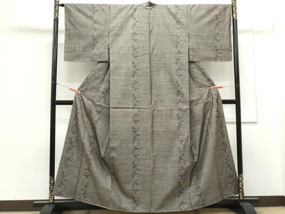平和屋着物●本場大島紬　9マルキ　草花間道　正絹　逸品　CAAS9401th