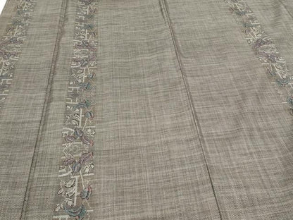 平和屋着物●本場大島紬　9マルキ　草花間道　正絹　逸品　CAAS9401th