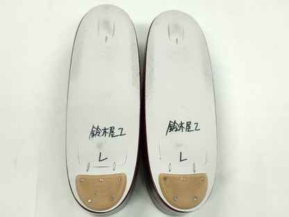 平和屋着物●和装小物　和装バッグ・草履セット　エナメル　臙脂色×黒　草履サイズ：Ｌ　逸品　CAAS9802ju