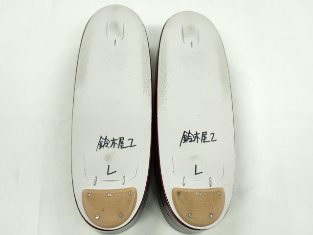 平和屋着物●和装小物　和装バッグ・草履セット　エナメル　臙脂色×黒　草履サイズ：Ｌ　逸品　CAAS9802ju