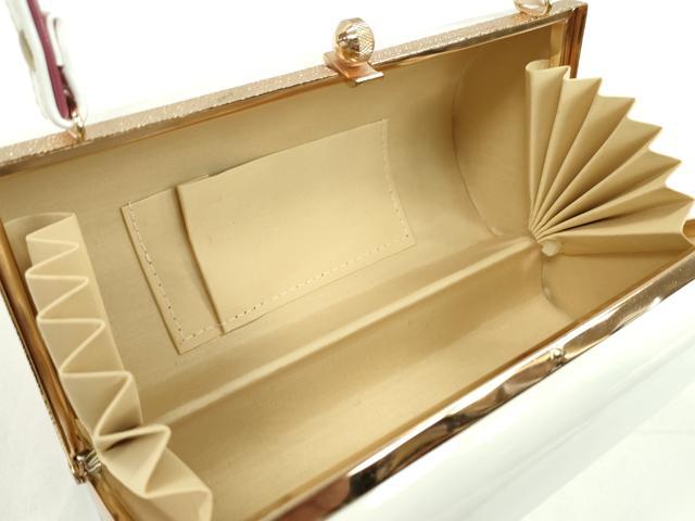 平和屋着物●和装小物　和装バッグ・草履セット　白×長春色　草履サイズ：Ｌ　逸品　CAAS9811ju