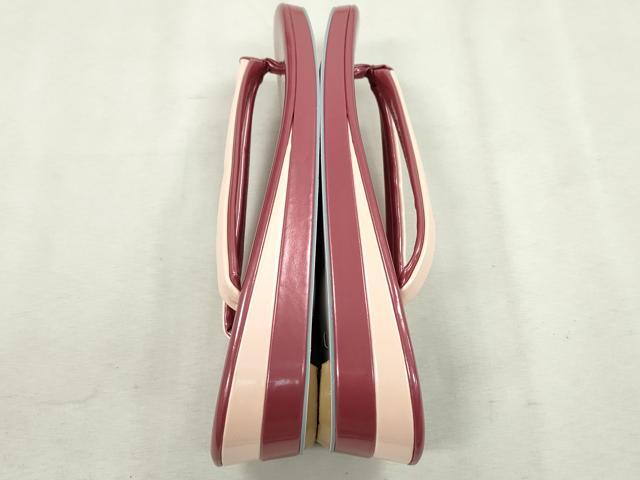 平和屋着物●和装小物　和装バッグ・草履セット　長春色×虹色　草履サイズ：ＬＬ　逸品　CAAS9877ju