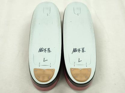 平和屋着物●和装小物　和装バッグ・草履セット　黒×長春色　草履サイズ：Ｌ　逸品　CAAS9881ju