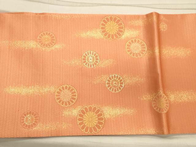 平和屋着物◎太鼓柄袋帯 花丸文 菊 金糸 正絹 逸品 CAAT0029ft