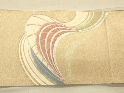 平和屋着物◎太鼓柄袋帯　綴れ　流水文　金銀糸　正絹　逸品　CAAT0059ft