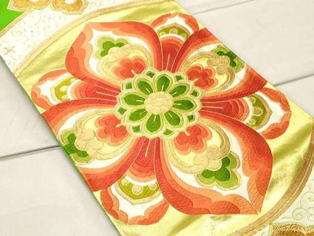 平和屋着物◎六通柄袋帯 唐織 正倉院花文 金銀糸 正絹 逸品 CAAT0064ft