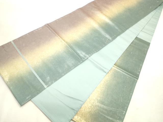 平和屋着物◎六通柄袋帯 霞文 引箔 正絹 逸品 CAAT0093ft
