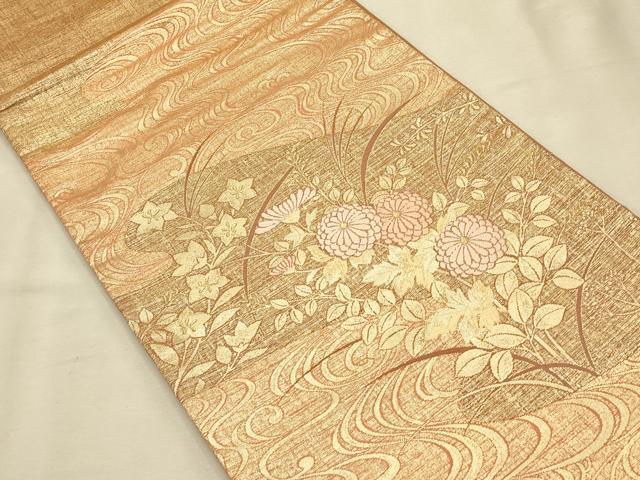 平和屋着物◎太鼓柄袋帯 流水正絹 逸品 CAAT0100ft
