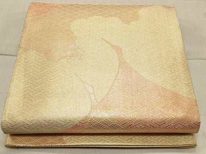 平和屋着物◎伝統工芸佐賀錦 全通柄袋帯 雲取り吉祥文 金糸 正絹 逸品 CAAT0144ft