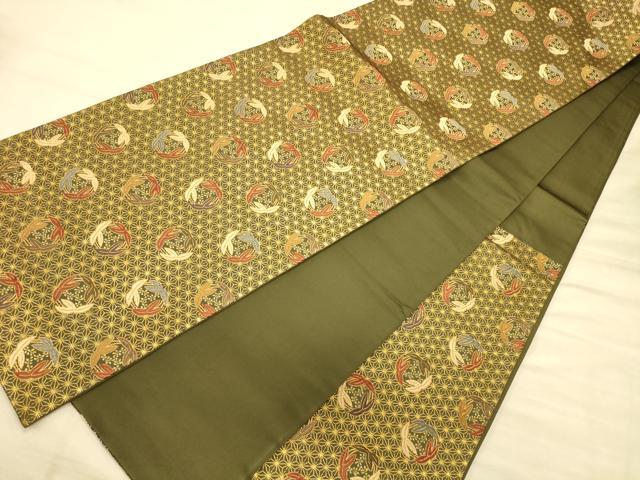 平和屋着物◎六通柄袋帯 唐織 笹丸文 金糸 正絹 逸品 CAAT0261ft