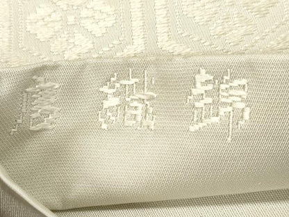 平和屋着物◎六通柄袋帯 唐織錦 波紋おしどり文 金糸 正絹 逸品 CAAT0412dy