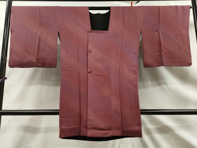 平和屋着物∞道行コート リバーシブル 花菱地紋 暈し染め ロング丈 正絹 逸品 CAAT0451dy