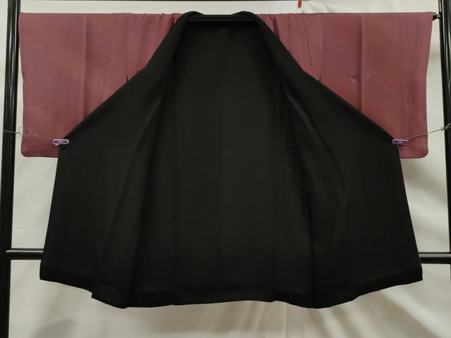 平和屋着物∞道行コート リバーシブル 花菱地紋 暈し染め ロング丈 正絹 逸品 CAAT0451dy